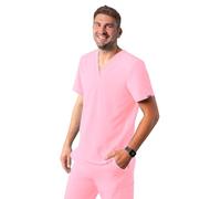 Adar Addition Scrubs for Men - Classic V-Neck Scrub Top - A6006 - Soft Pink - XXS