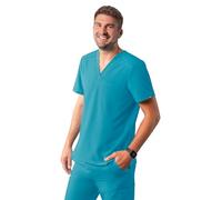 Adar Addition Scrubs for Men - Classic V-Neck Scrub Top - A6006 - Teal Blue - L