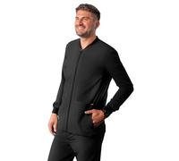 Adar Addition Scrubs for Men - Zippered Bomber Scrub Jacket - A6206 - Black - 3X