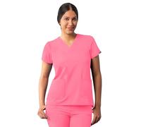 Adar Addition Scrubs for Women - Modern V-Neck Scrub Top - A6008 - Azalea Pink - XXS