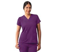 Adar Addition Scrubs for Women - Modern V-Neck Scrub Top - A6008 - Eggplant - M