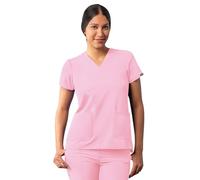 Adar Addition Scrubs for Women - Modern V-Neck Scrub Top - A6008 - Soft Pink - M