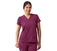 Adar Addition Scrubs for Women - Modern V-Neck Scrub Top - A6008 - Wine - 2X