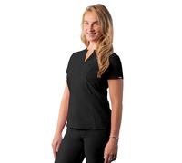 Adar Addition Scrubs for Women - Notched V-Neck Scrub Top - A6002 - Black - XS