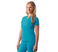 Adar Addition Scrubs for Women - Notched V-Neck Scrub Top - A6002 - Teal Blue - M