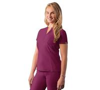 Adar Addition Scrubs for Women - Notched V-Neck Scrub Top - A6002 - Wine - XS