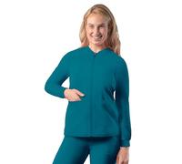 Adar Addition Scrubs for Women - Zippered Bomber Scrub Jacket - A6200 - Caribbean Blue - XS
