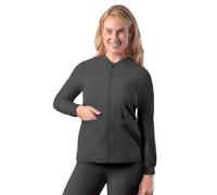 Adar Addition Scrubs for Women - Zippered Bomber Scrub Jacket - A6200 - Pewter - L