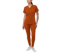 Adar Pro Flawless Plus Scrub Set for Women - Elevated V-Neck Top & Jogger Scrub Pants - P9600 - Cinnamon - XS