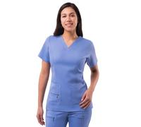 Adar Pro Medical Scrubs for Women - Elevated V-Neck Scrub Top - P4212 - Ceil Blue - XL