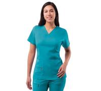 Adar Pro Medical Scrubs for Women - Elevated V-Neck Scrub Top - P4212 - Teal Blue - XL