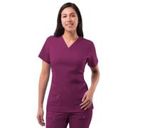 Adar Pro Medical Scrubs for Women - Elevated V-Neck Scrub Top - P4212 - Wine - XL