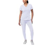 Adar Pro Modern Athletic Scrub Set for Women - Modern V-Neck Scrub Top & Yoga Jogger Scrub Pants - P9500 - White - 3X