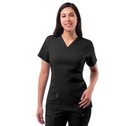 Adar Pro Scrubs for Women - Elevated V-Neck Scrub Top - P4212 - Black - 2X