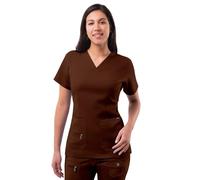 Adar Pro Scrubs for Women - Elevated V-Neck Scrub Top - P4212 - Coffee - XL