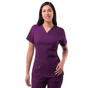 Adar Pro Scrubs for Women - Elevated V-Neck Scrub Top - P4212 - Eggplant - 2X