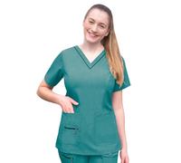 Adar Pro Scrubs for Women - Elevated V-Neck Scrub Top - P4212 - Heather Hunter - S