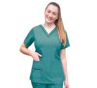Adar Pro Scrubs for Women - Elevated V-Neck Scrub Top - P4212 - Heather Hunter - XL