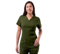 Adar Pro Scrubs for Women - Elevated V-Neck Scrub Top - P4212 - Olive - XXS