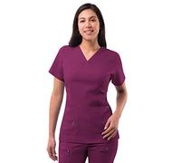 Adar Pro Scrubs for Women - Elevated V-Neck Scrub Top - P4212 - Wine - XXS