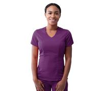 Adar Pro Scrubs for Women - Modern V-Neck Scrub Top - P7002 - Eggplant - 2X