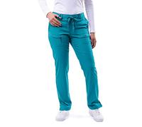 Adar Pro Scrubs for Women - Skinny Leg Yoga Scrub Pants - P4100 - Teal Blue - XS