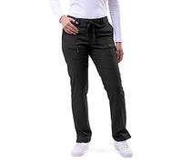 Adar Pro Scrubs for Women - Skinny Leg Yoga Scrub Pants - P4100P - Black - S