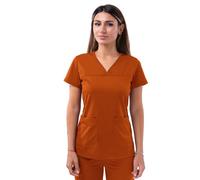 Adar Pro Scrubs for Women - Sweetheart V-Neck Scrub Top - P4210 - Cinnamon - S