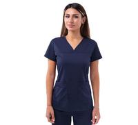 Adar Pro Scrubs for Women - Sweetheart V-Neck Scrub Top - P4210 - Navy - S