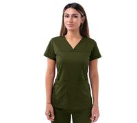 Adar Pro Scrubs for Women - Sweetheart V-Neck Scrub Top - P4210 - Olive - L