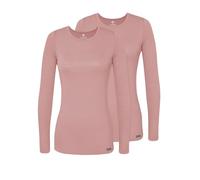Adar Underscrubs for Women 2 Pack - Long Sleeve Underscrub Comfort Tee - 2902 - Blush - M