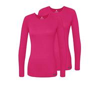 Adar Underscrubs for Women 2 Pack - Long Sleeve Underscrub Comfort Tee - 2902 - Fuchsia - S