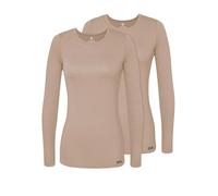 Adar Underscrubs for Women 2 Pack - Long Sleeve Underscrub Comfort Tee - 2902 - Khaki - 2X