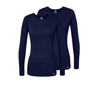 Adar Underscrubs for Women 2 Pack - Long Sleeve Underscrub Comfort Tee - 2902 - Navy - L