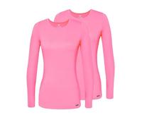 Adar Underscrubs for Women 2 Pack - Long Sleeve Underscrub Comfort Tee - 2902 - Neon Pink - XL