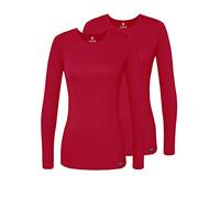 Adar Underscrubs for Women 2 Pack - Long Sleeve Underscrub Comfort Tee - 2902 - Red - XXS
