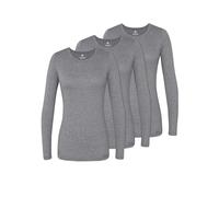 Adar Underscrubs for Women 3 Pack - Long Sleeve Underscrub Comfort Tee - 2903 - Dark Marl Gray - L
