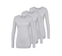 Adar Underscrubs for Women 3 Pack - Long Sleeve Underscrub Comfort Tee - 2903 - Marl Gray - 2X