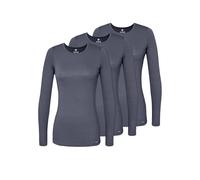 Adar Underscrubs for Women 3 Pack - Long Sleeve Underscrub Comfort Tee - 2903 - Pewter - L