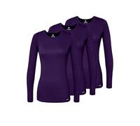 Adar Underscrubs for Women 3 Pack - Long Sleeve Underscrub Comfort Tee - 2903 - Purple - M