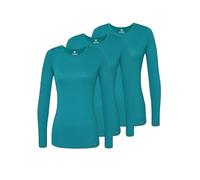 Adar Underscrubs for Women 3 Pack - Long Sleeve Underscrub Comfort Tee - 2903 - Teal Green - XXS