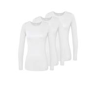 Adar Underscrubs for Women Multi Color 3 Pack - Long Sleeve Underscrub Comfort Tee - 2903M - White - M