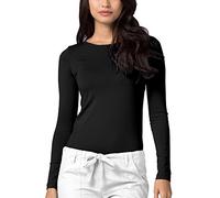 Adar Underscrubs for Women - Long Sleeve Underscrub Comfort Tee - 2900 - Black - XS