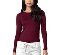 Adar Underscrubs for Women - Long Sleeve Underscrub Comfort Tee - 2900 - Burgundy - S