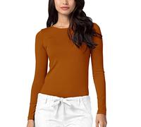 Adar Underscrubs for Women - Long Sleeve Underscrub Comfort Tee - 2900 - Caramel - XS