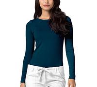 Adar Underscrubs for Women - Long Sleeve Underscrub Comfort Tee - 2900 - Caribbean Blue - S