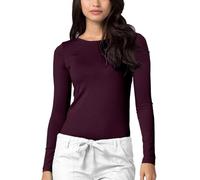 Adar Underscrubs for Women - Long Sleeve Underscrub Comfort Tee - 2900 - Eggplant - XS