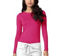 Adar Underscrubs for Women - Long Sleeve Underscrub Comfort Tee - 2900 - Fuchsia - M