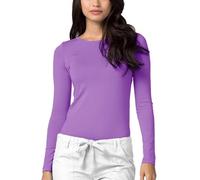 Adar Underscrubs for Women - Long Sleeve Underscrub Comfort Tee - 2900 - Lavender - S