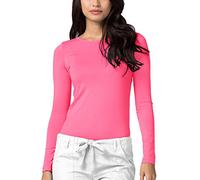 Adar Underscrubs for Women - Long Sleeve Underscrub Comfort Tee - 2900 - Neon Pink - XXS